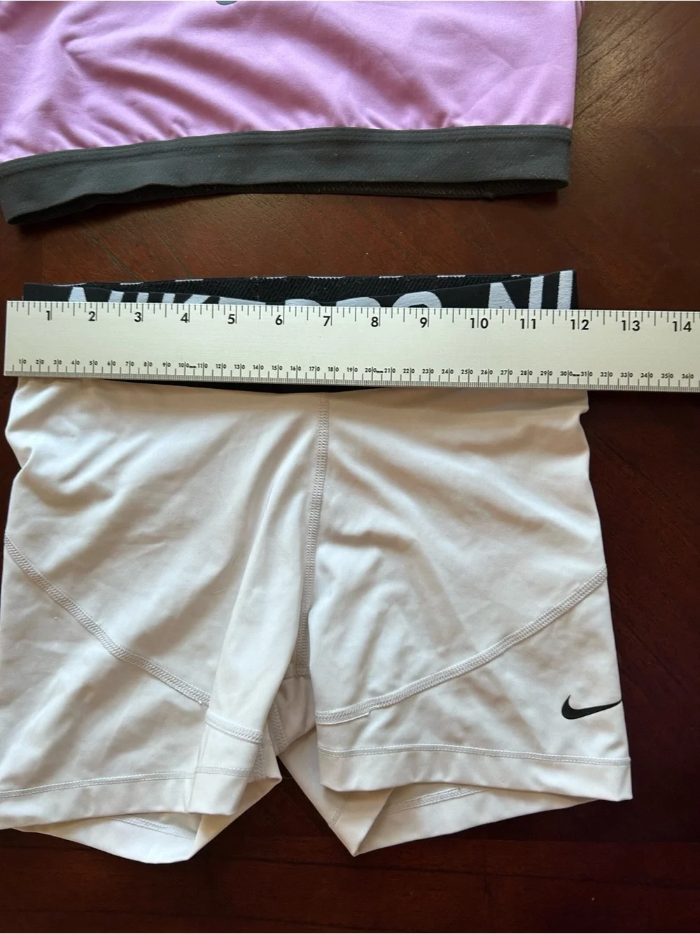 Nike Lilac Sports Bra with White Nike Pro Shorts set size s
